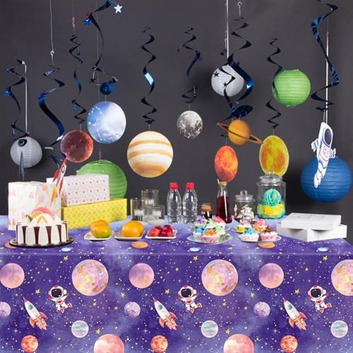 4 Pack Galaxy Tablecloth - Space Theme Decor Cover