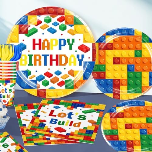 Yingoto Building Block Party Supplies 198-Piece Set