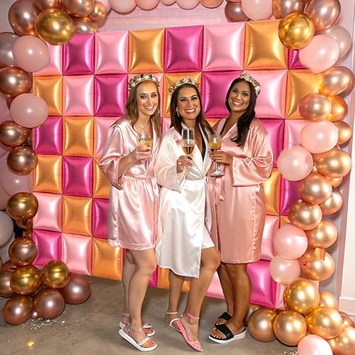 HOMEZZO Champagne Pink Balloon Wall Backdrop - 50PCS Double Sided Foil Balloons for Birthday Decor