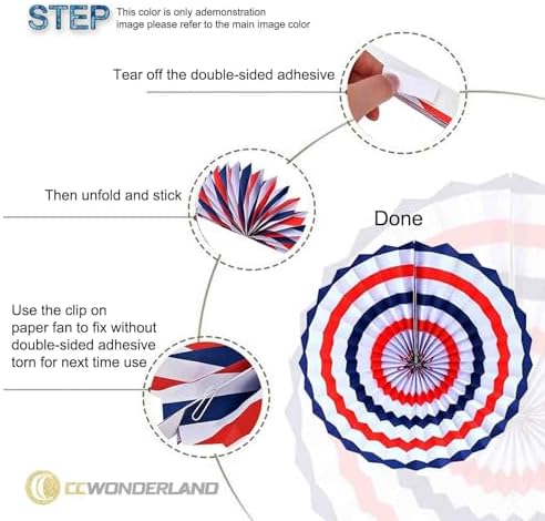 White Round Party Hanging Paper Fan Decor Set Pack of 6