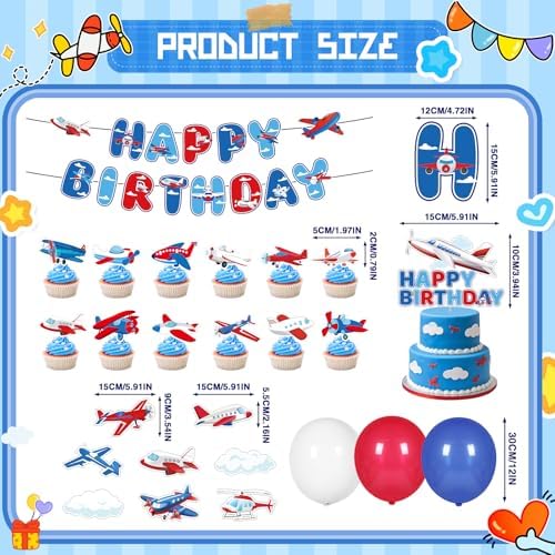 Airplane Birthday Party Decorations 49PCS Set