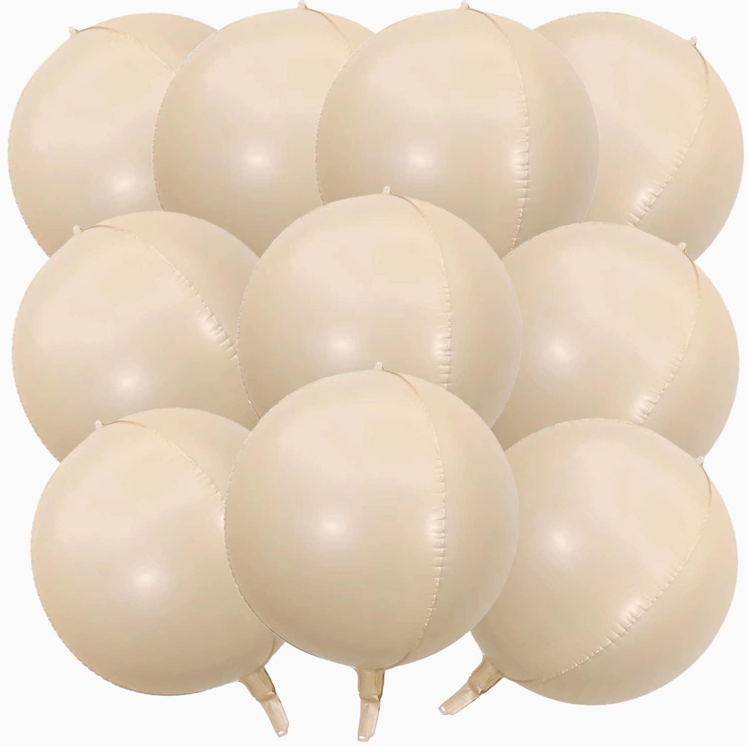 KALOR 22 Inch Beige 4D Giant Foil Balloons 10 Pcs