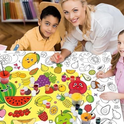 ZOIIWA Giant Summer Fruit Coloring Poster for Kids