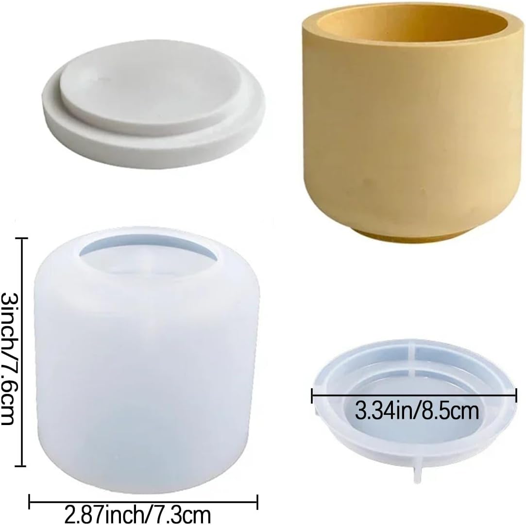2PCS Large Jar Resin Molds with Lid Silicone Crafts