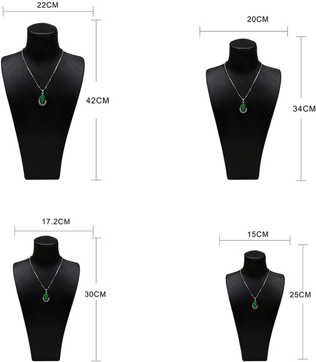 Black Leather Jewelry Display Stand for Necklace and Pendant