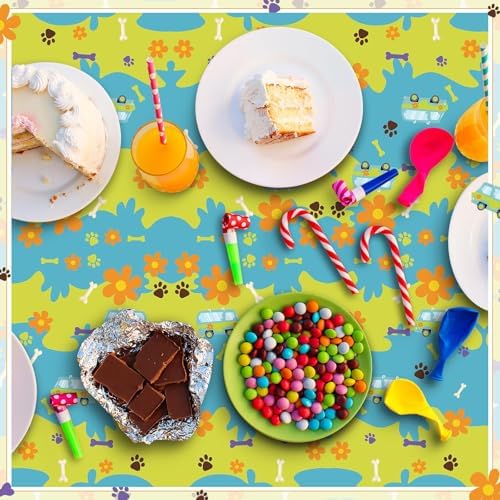 4 Pcs Cartoon Dog Tablecloth Set for Birthday Parties and Baby Showers