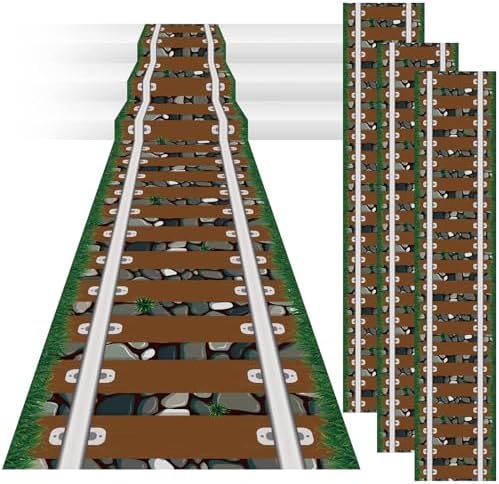 3 Pack 24 Inch x 10 Ft Western Plastic Railroad Aisle Runner Decorations