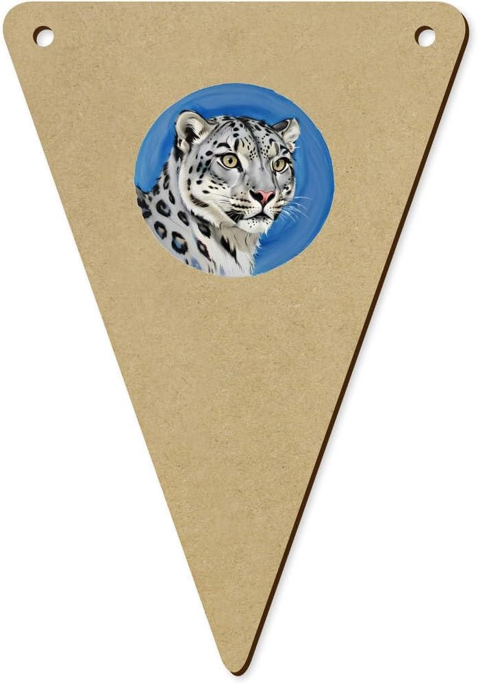 5 x 140mm Snow Leopard Wooden Bunting Flags BN00086434
