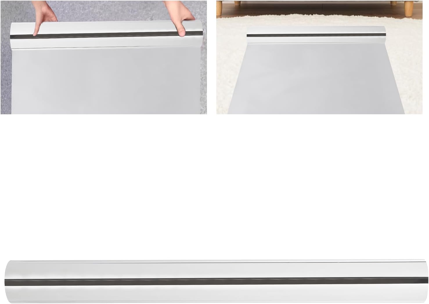 33x33 ft Double Sided Silver Mirror Aisle Runner