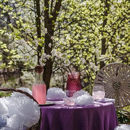 White Tissue Paper Pom Poms - Assorted Sizes - 16 Piece Set