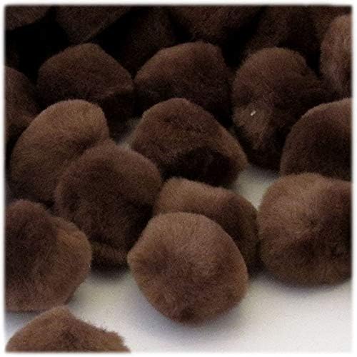 The Crafts Outlet 100 Piece Coffee Brown Pom Poms