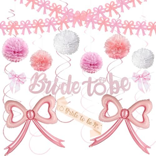 Pink Bow Bachelorette Party Decor Set