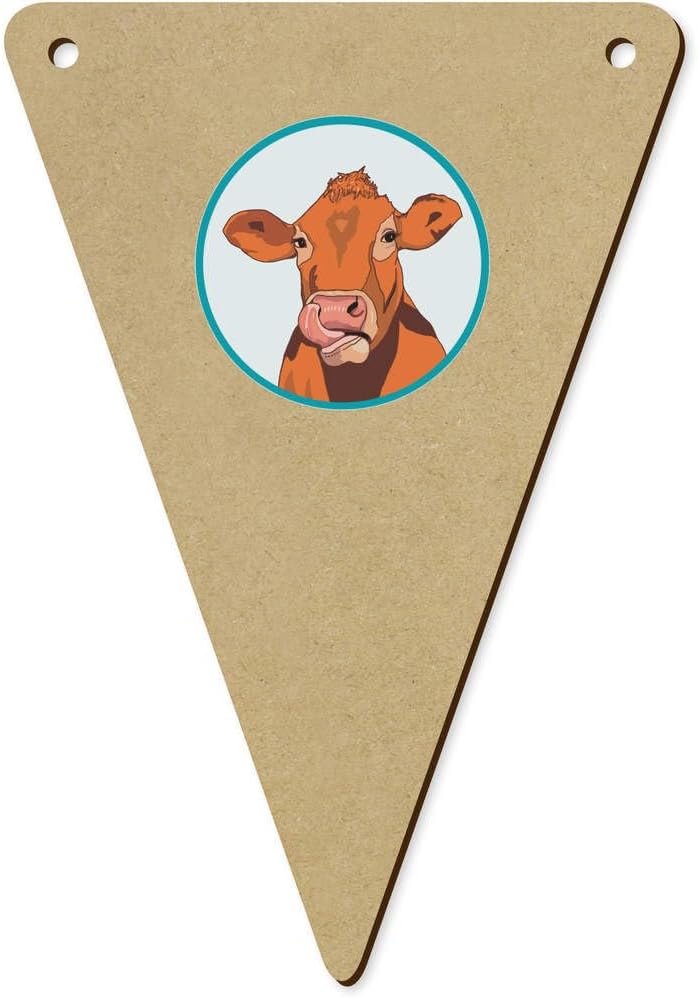 5 x 140mm Dairy Cow Wooden Bunting Flags