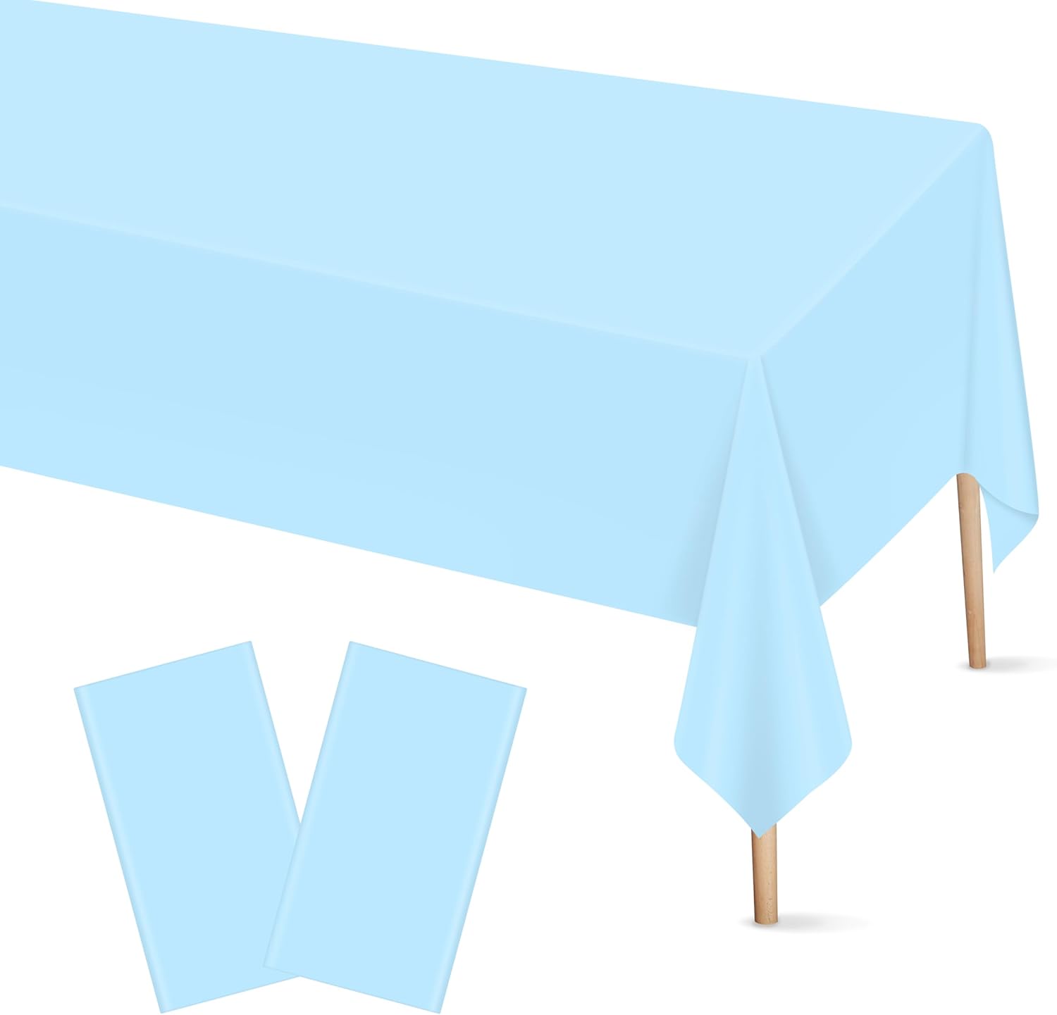 Mulbozy 2 Pcs Light Blue Rectangle Tablecloth 54x108