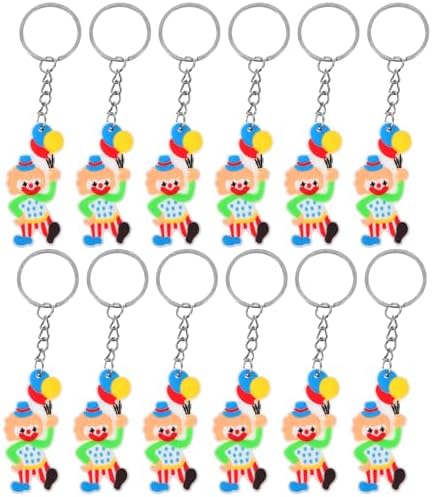LUOZZY 12 Pcs Clown Key Chains for Mardi Gras Party