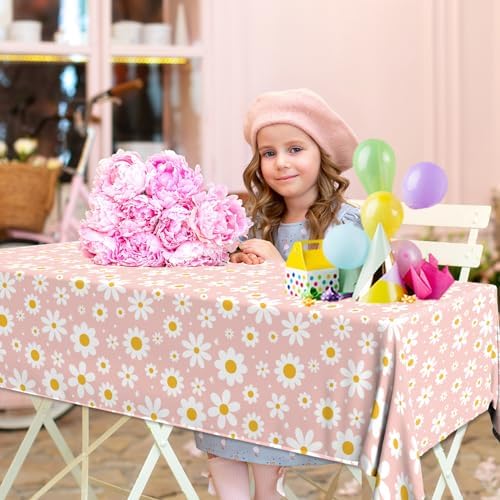 3Pack Daisy Tablecloth - Retro Pink Boho Party Decor