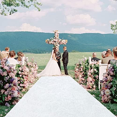 White Velvet Aisle Runner for Weddings and Parties