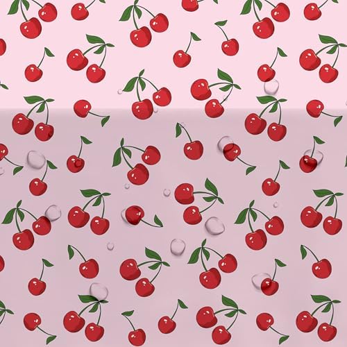 Cherry Birthday Decorations Tablecloth 3 Pack Disposable Fruit Theme Party Supplies for Celebrations