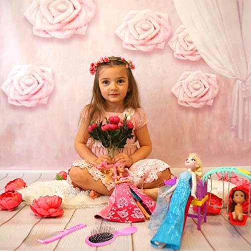Patelai 4 Piece Plastic Pink Doll Hair Brush Set