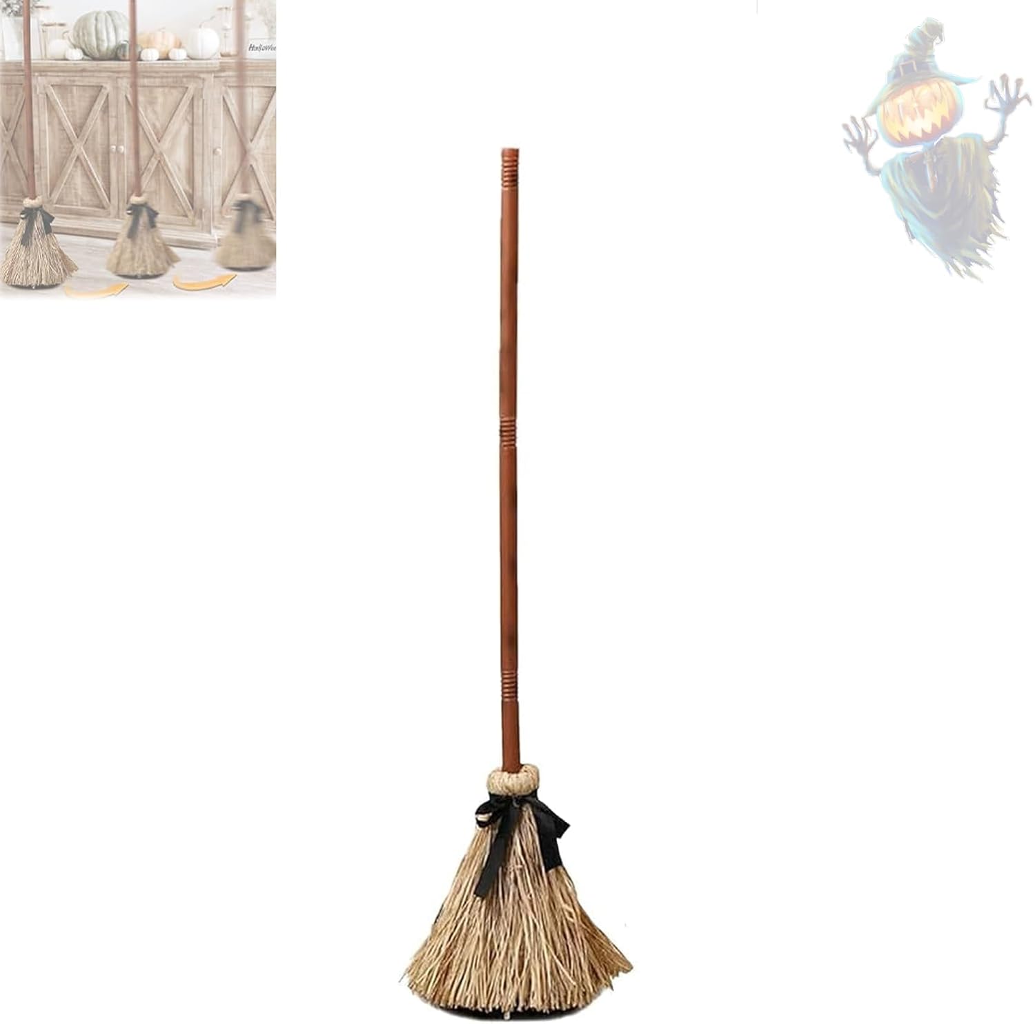 Animated Motion-Activated Floating Broom Halloween Decor