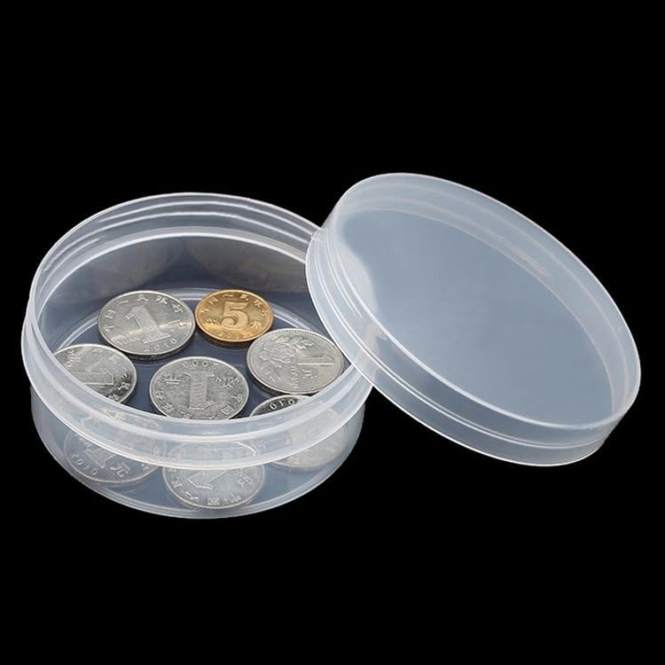 12 Pcs Round Plastic Bead Organizers with Lid