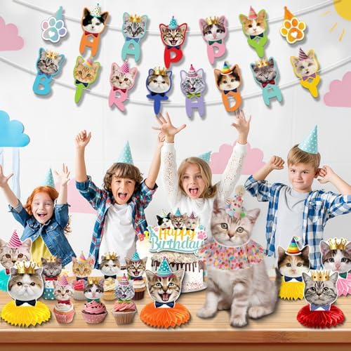 Cat Birthday Party Decorations Kit 38 Pcs