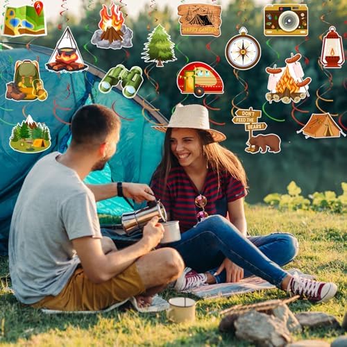 36pcs Happy Camper Party Hanging Swirls Decorations