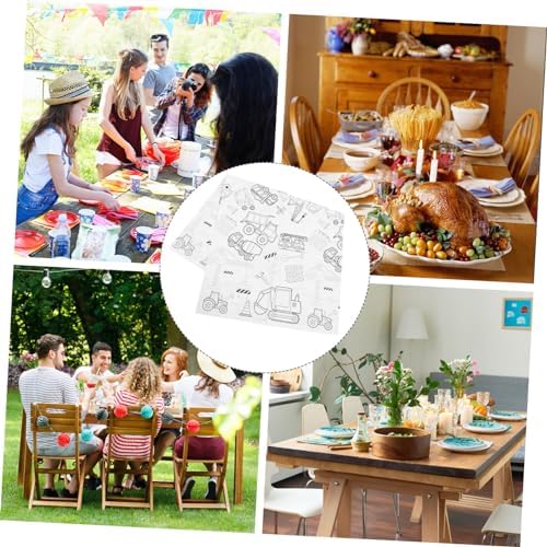 Jojofuny Birthday Themed Paper Tablecloth for Boys and Girls Parties