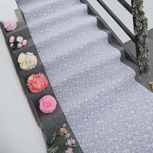 Efavormart 36 Inch x 100 Ft White Floral Aisle Runner