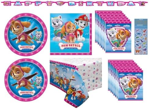 Paw Patrol Girl Pink Party Supplies Bundle