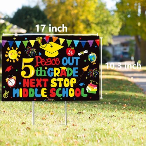 Aisosiks 5th Grade Graduation Yard Sign Banners 2025