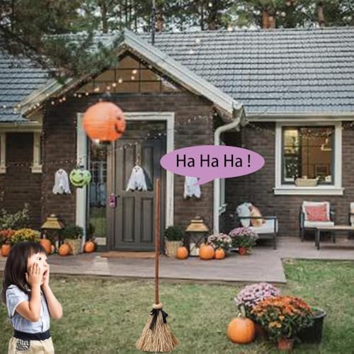 Animated Halloween Broom with Lights and Sound