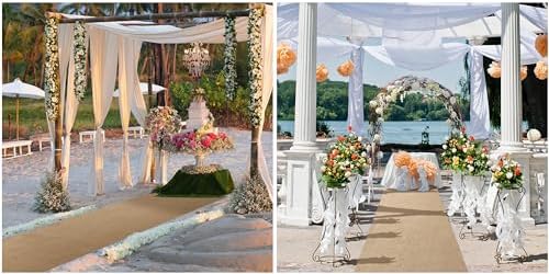 50 Inch x 30 Feet Natural Burlap Wedding Aisle Runner
