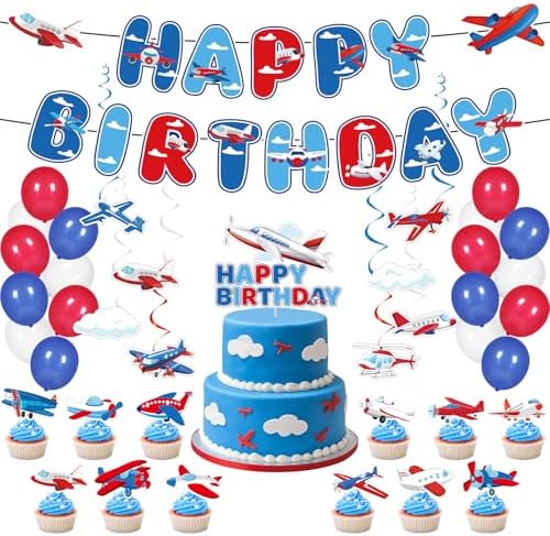 Airplane Birthday Party Decorations 49PCS Set