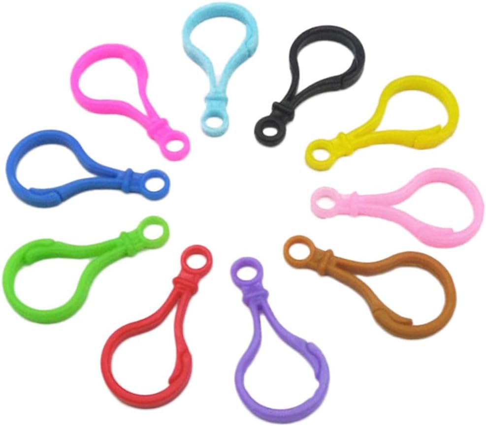 100pcs Acrylic Keyring Hooks Belt Clips for Backpack Pendant Party Favor