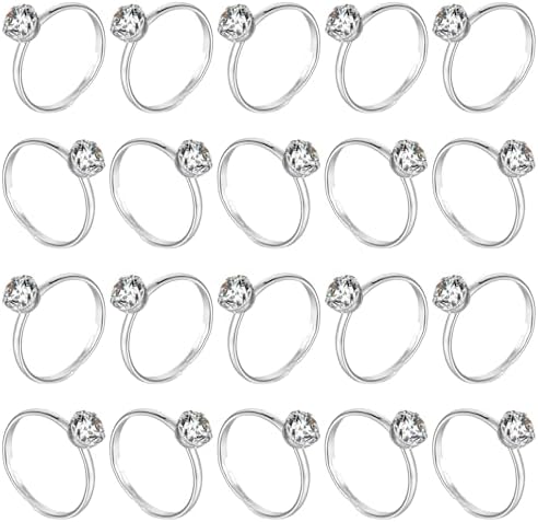 36 Packs Fake Diamond Rings for Bridal Shower Decorations