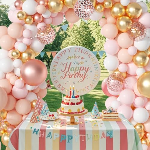 All-in-1 Rose Gold Balloon Garland Kit 162Pcs