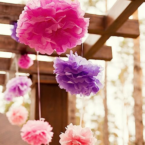 PATIKIL 6 Inch Grey Tissue Pom Poms 10 Pack