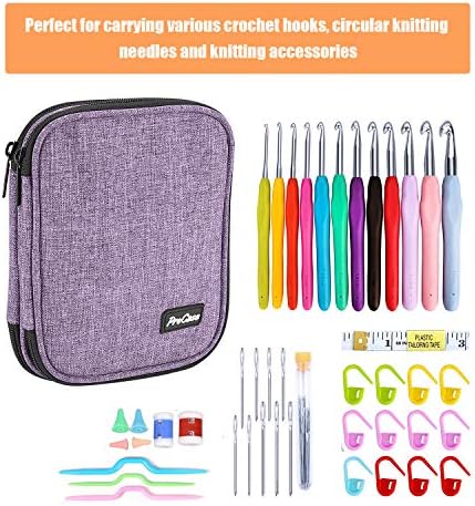 ProCase Crochet Hook Organizer Case Up to 65 Inches