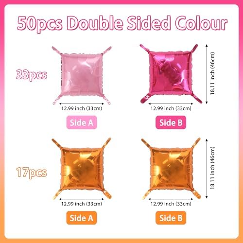 HOMEZZO Champagne Pink Balloon Wall Backdrop - 50PCS Double Sided Foil Balloons for Birthday Decor