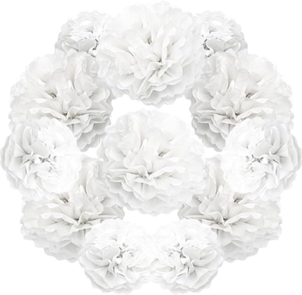 Yosawa 12 Pcs Tissue Paper Pom Poms Flowers Decorations
