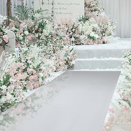 33x33 ft Double Sided Silver Mirror Aisle Runner