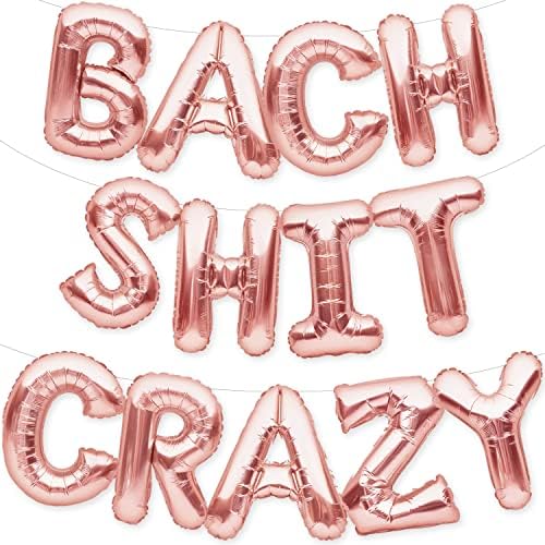 PartyForever Rose Gold Bach Shit Crazy Balloons Banner Set
