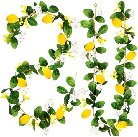 2PCS Artificial Lemon Garland 12Ft Total for Wedding and Home Decor
