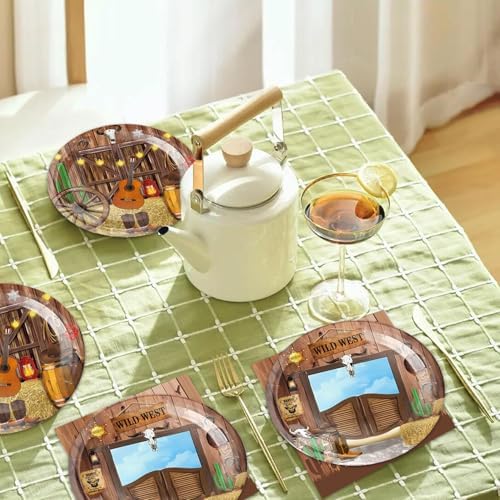 40 Pcs Western Cowboy Birthday Party Plates Napkins