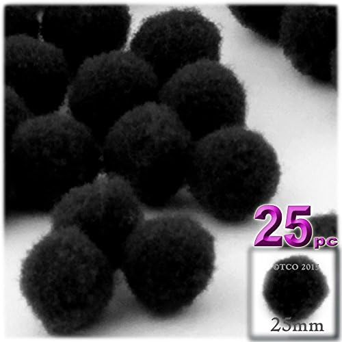 The Crafts Outlet 25-Piece Neon Green Acrylic Pom Poms