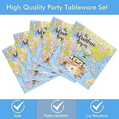 Adventure Awaits Party Decorations for Travel Map Party Supplies