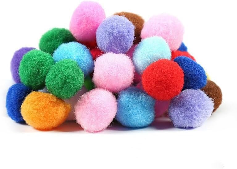 GIOTEL 60pcs Pompom 25mm Mini Fluffy Soft Pom Poms for Crafts DIY Home Decoration Sewing Supplies