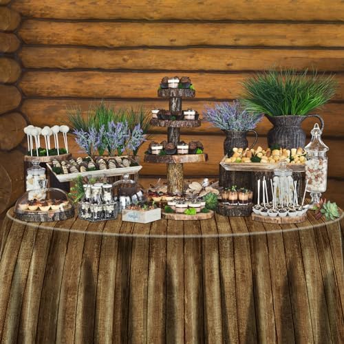 3 Pcs Wood Grain Tablecloths for Western Party Decorations