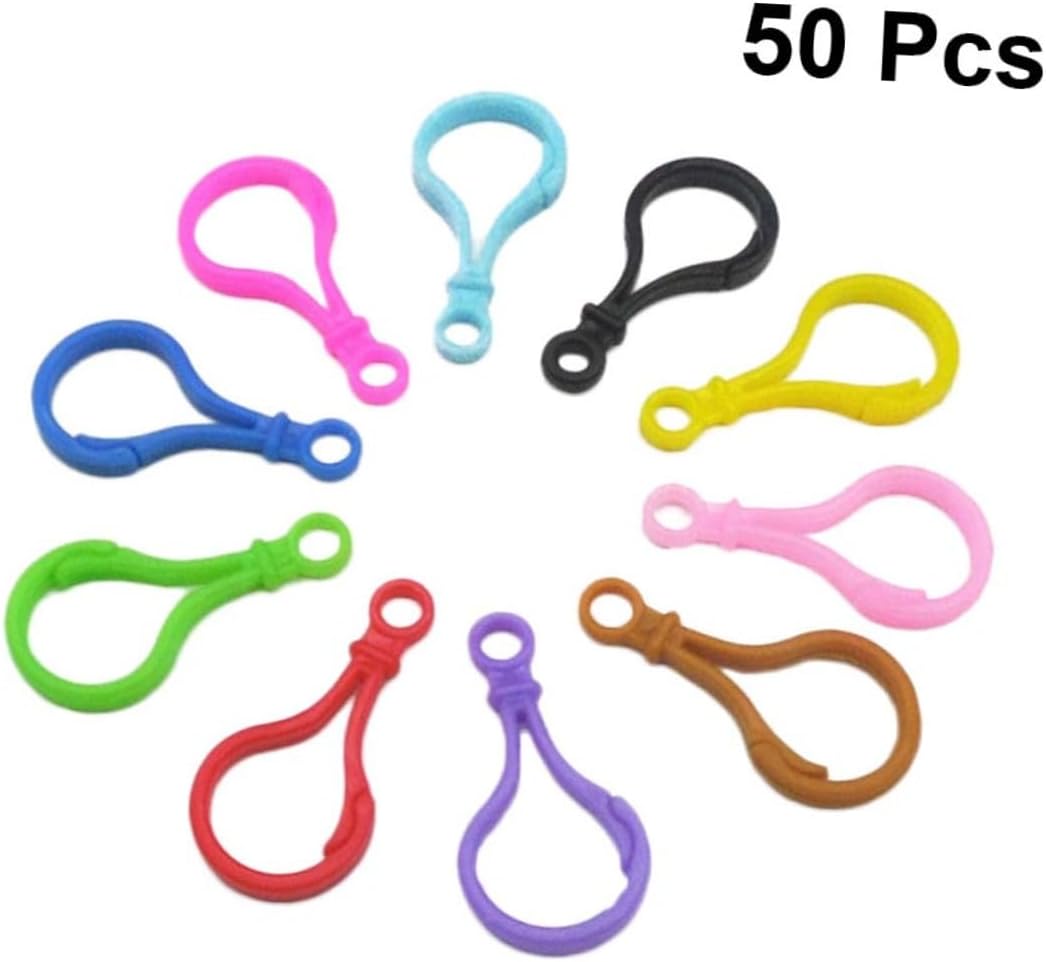 50pcs Assorted Color Acrylic Keyring Clasps for DIY Crafting and Party Favors
